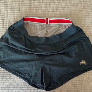 Tracksmith teal session shorts